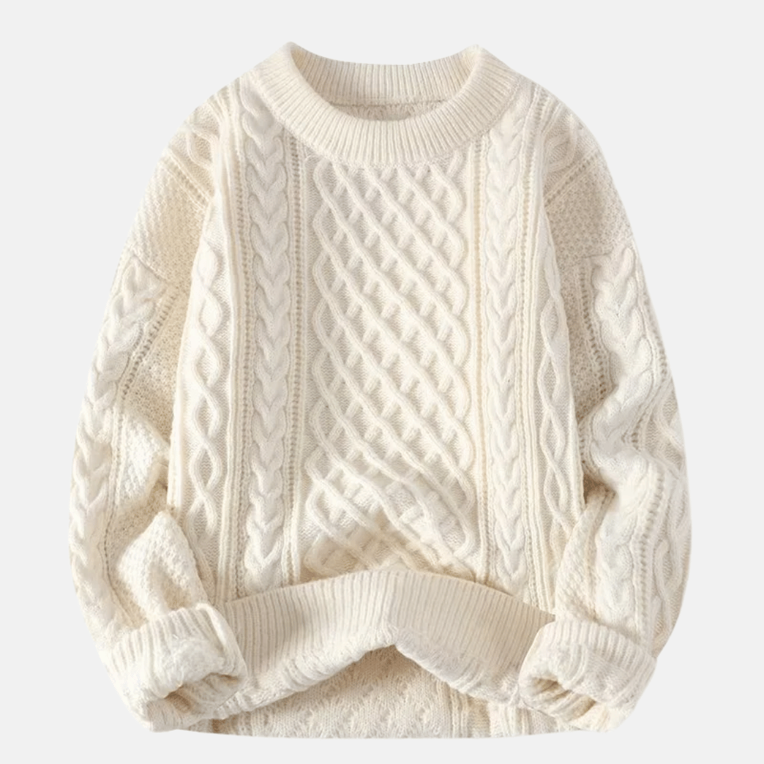 Men’s Solid Color Knitted Winter Sweater