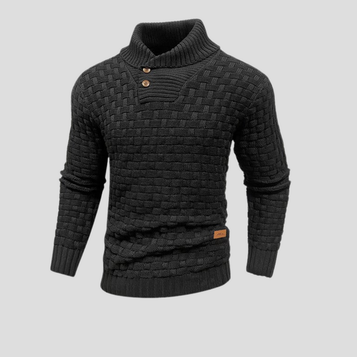 Men’s Half-Collar Button-Up Sweater