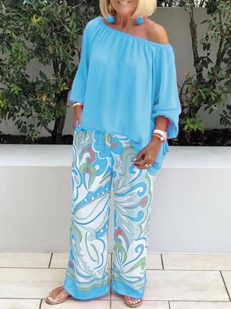 Stylish Off-Shoulder Two-Piece Set
