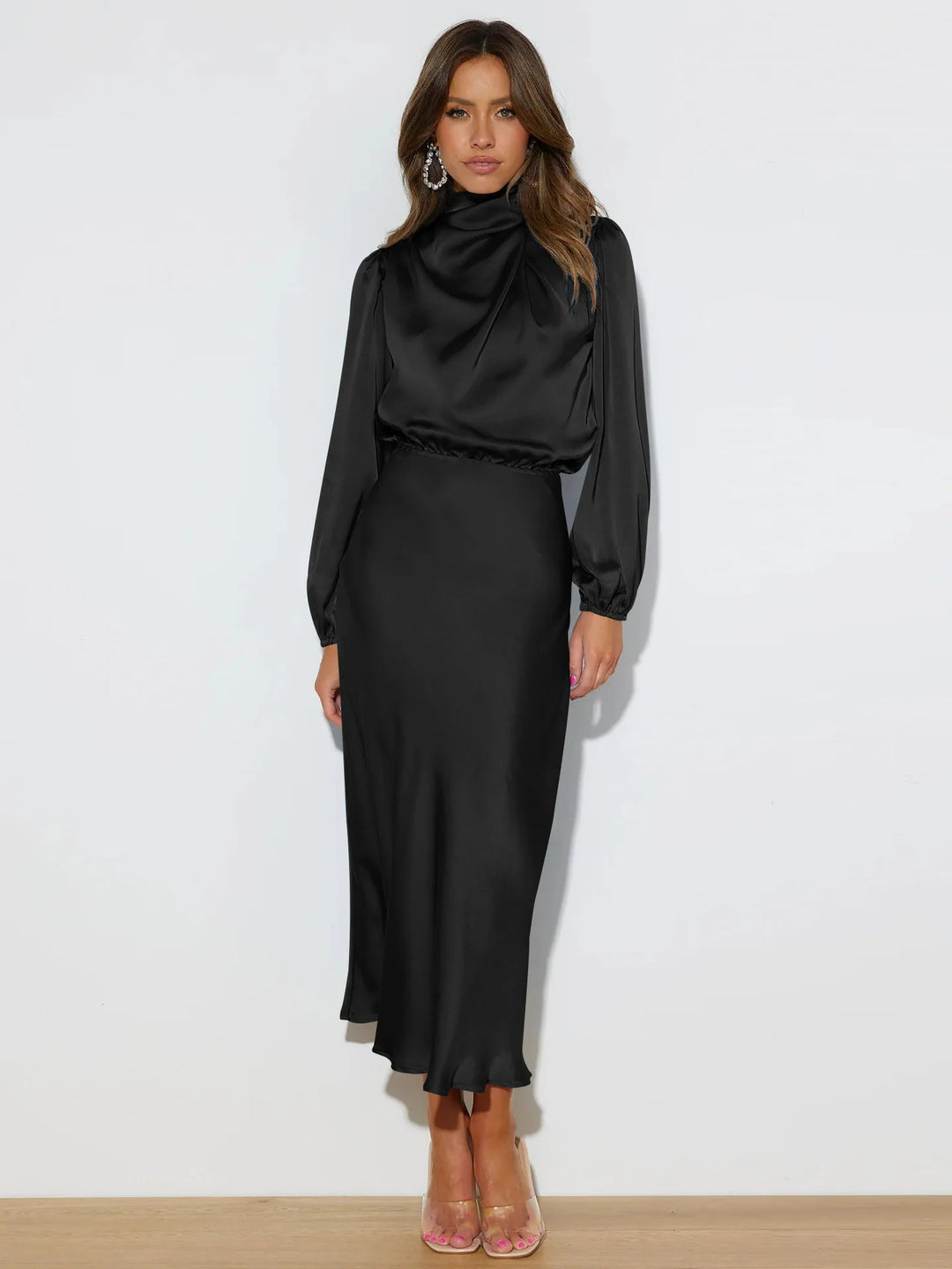 Elegant Satin Evening Dress for Women