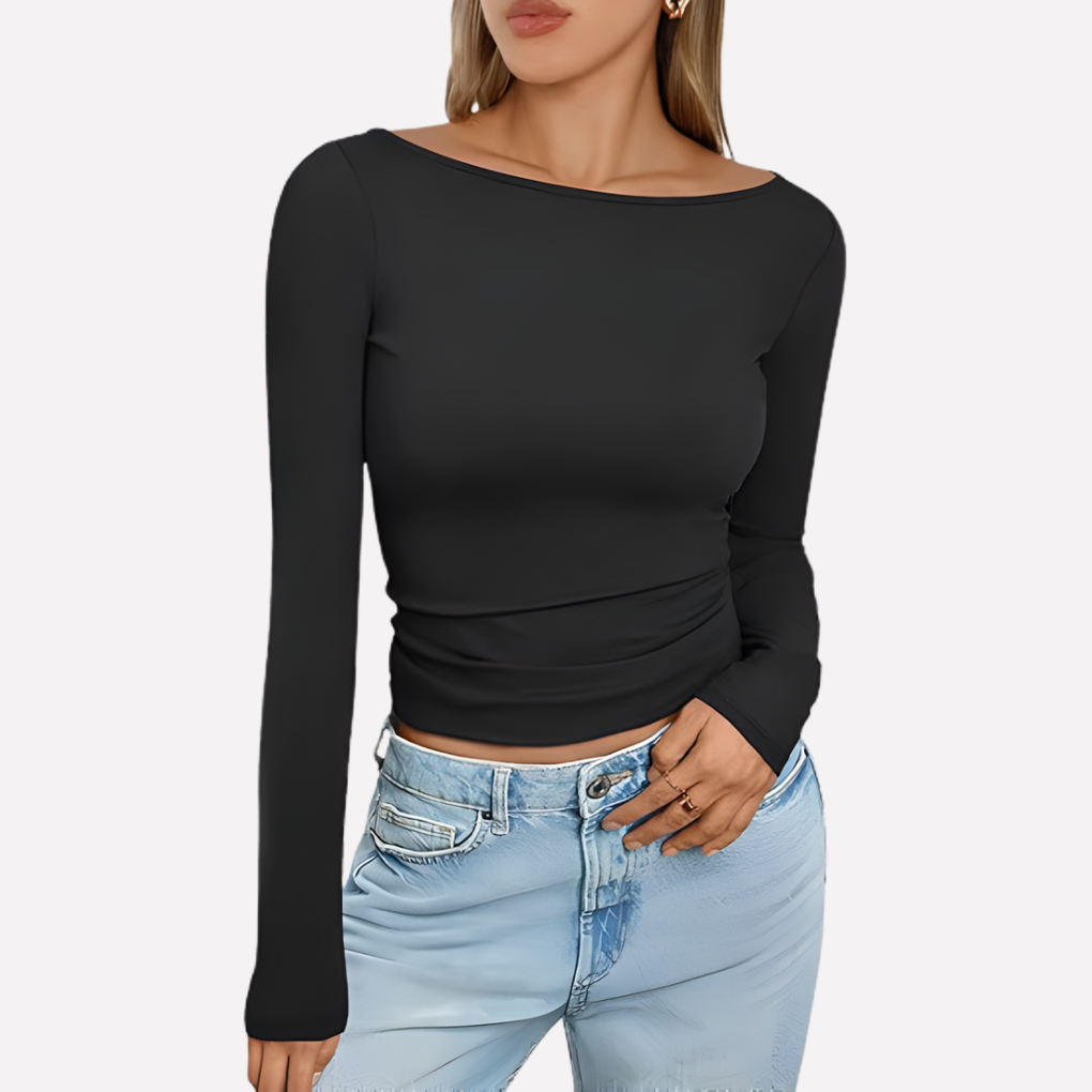 Women’s Boat Neck Long Sleeve Top