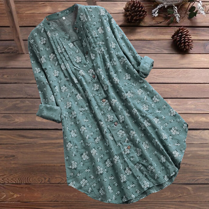 Caterina | Women's floral - long sleeve blouse