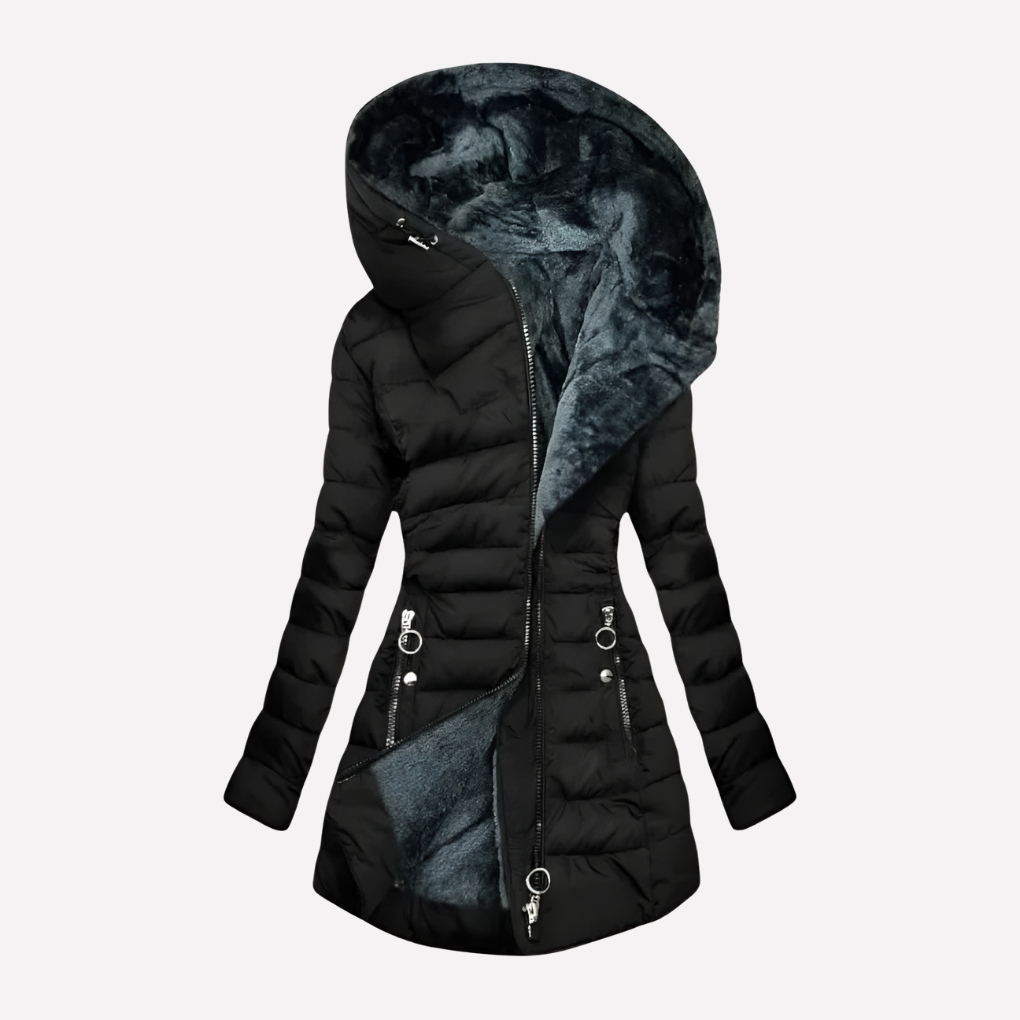Women’s Winter Coat with Hood and Zipper