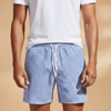 Casual Men’s Swim Shorts with Striped Design and Stretch Waist