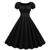 Chic Women's Dress with Puff Sleeves and Cinched Waist