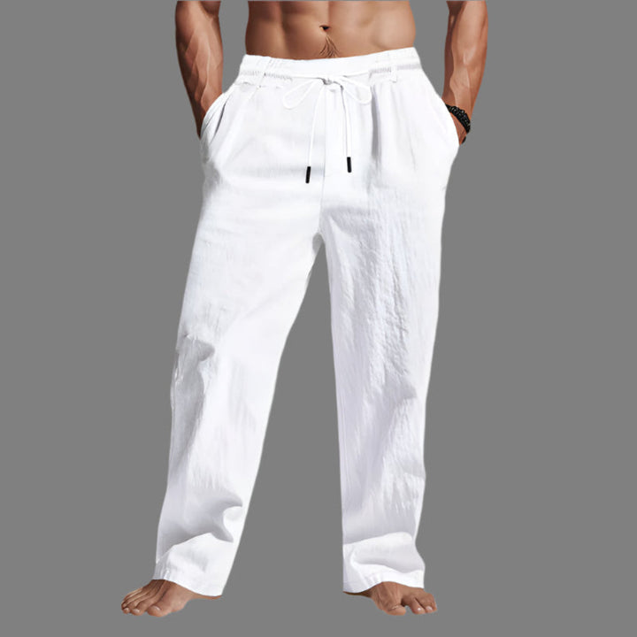 Linen Relaxed Fit Drawstring Trousers