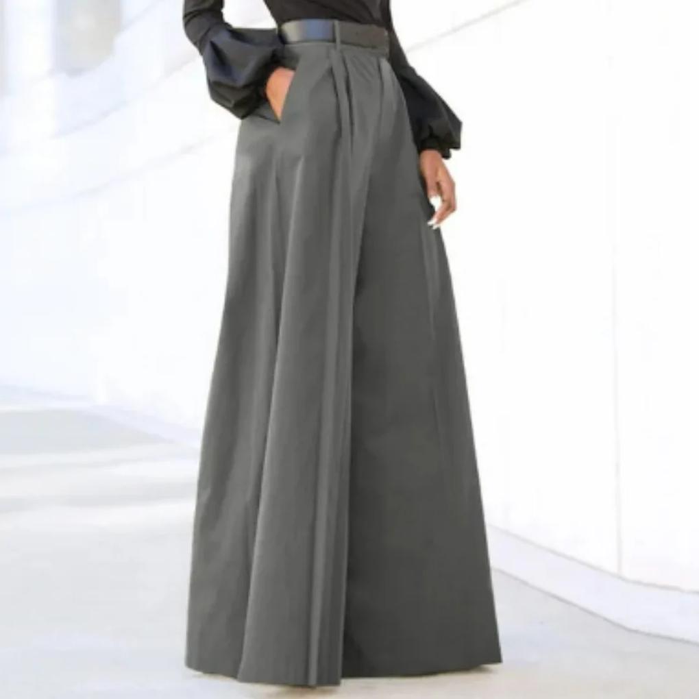 Solid-Colour Wide-Leg Women’s Trousers – Relaxed Fit