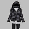 Ultra-Light, Packable Down Coat with Hood for Women