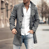 Men's Houndstooth Checkered Long Coat