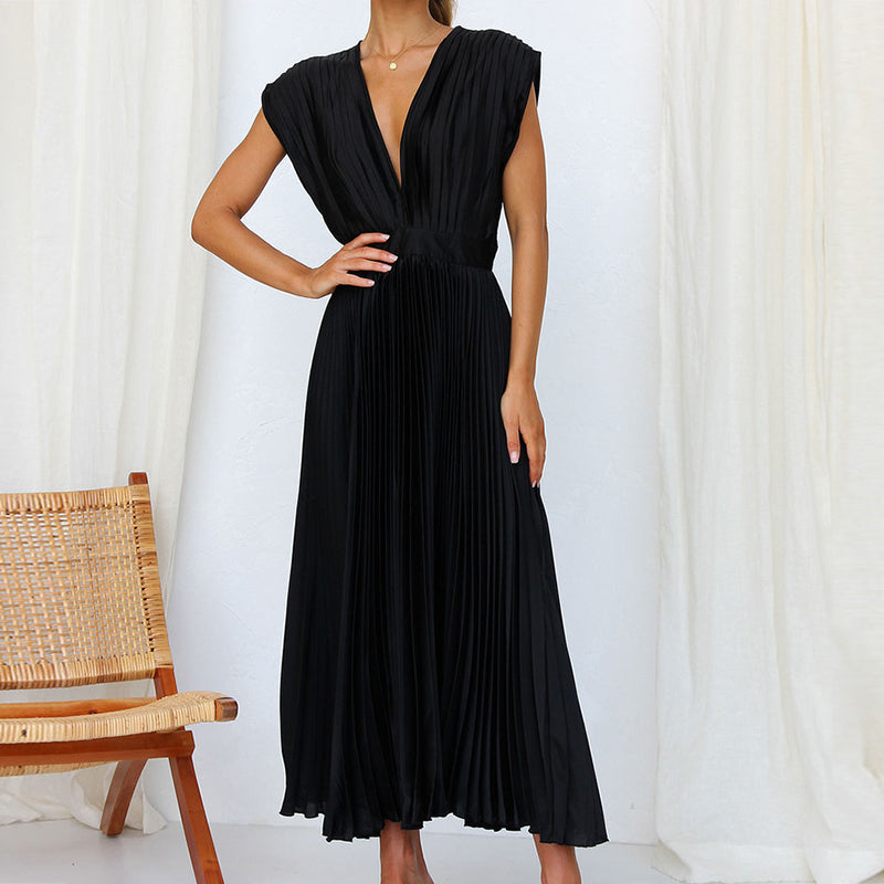 Casimir – Women's Elegant V-Neck Dress | Sleeveless