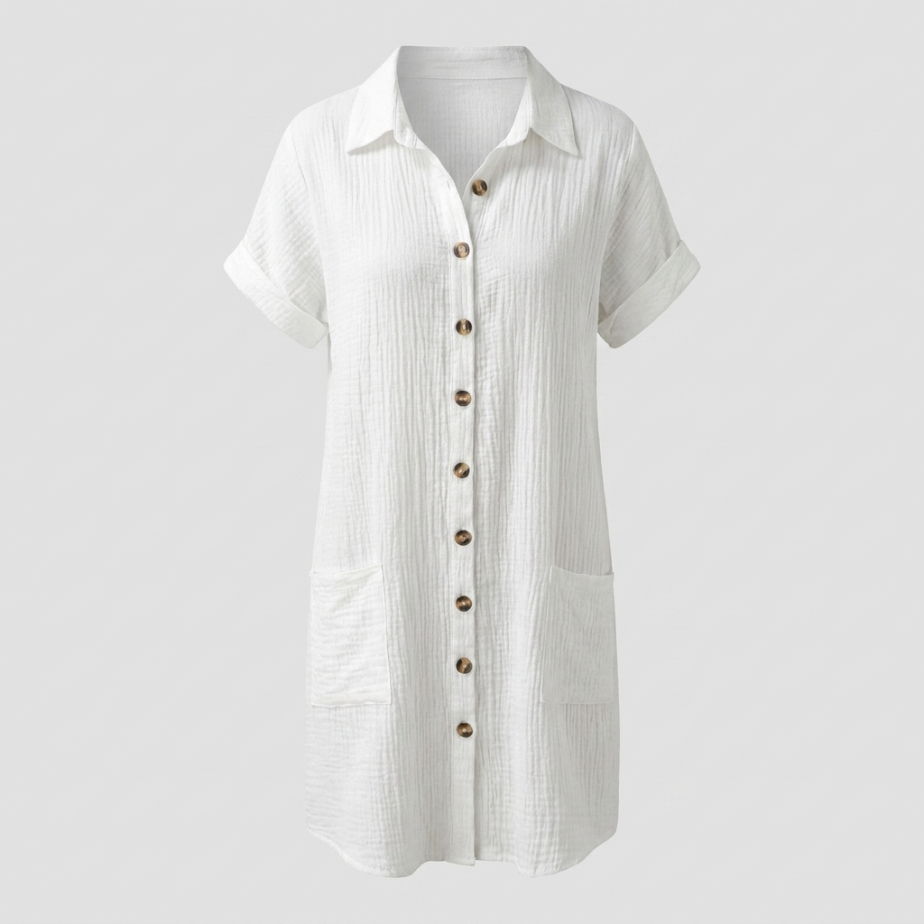 Casual Button Down Shirt Dress