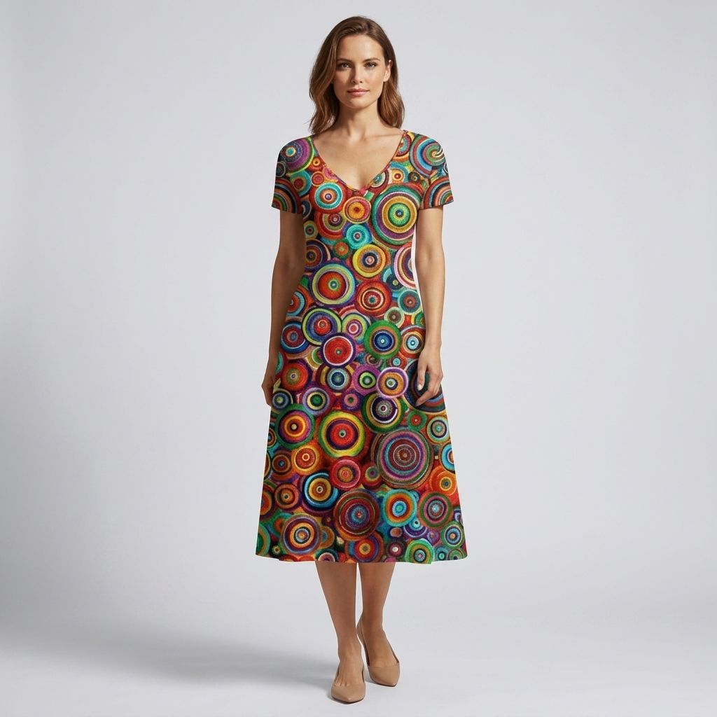 Vibrant Abstract Pattern Dress