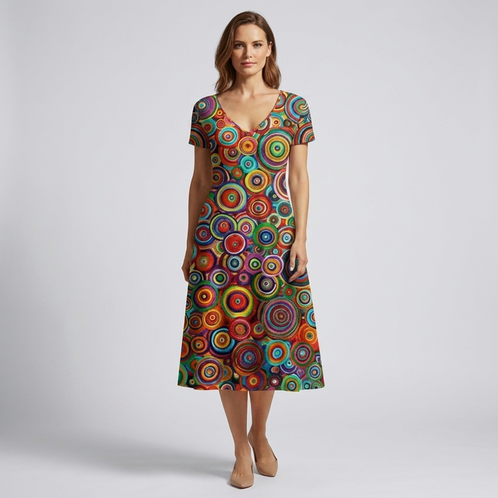 Vibrant Abstract Pattern Dress