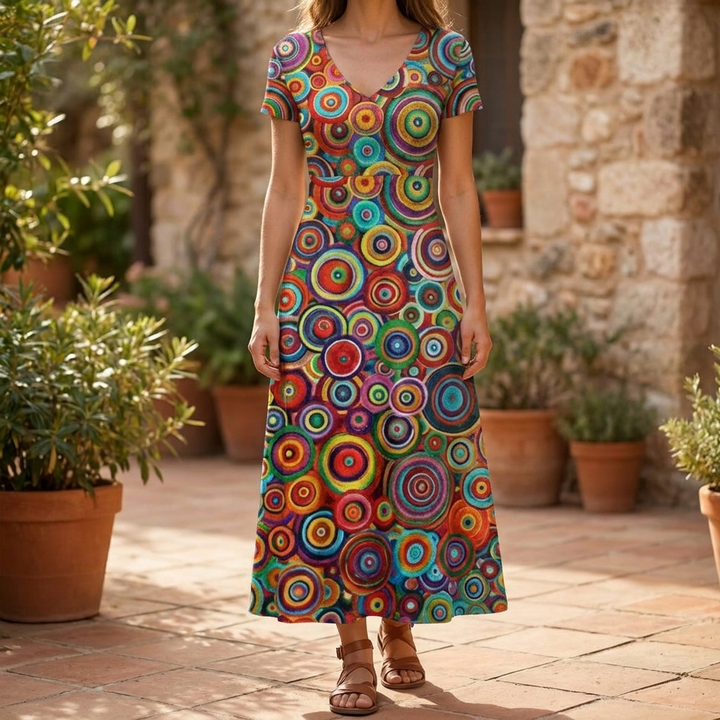 Vibrant Abstract Pattern Dress
