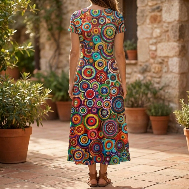 Vibrant Abstract Pattern Dress