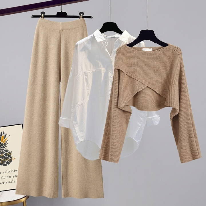 Chic 3-Piece Set – Trousers & Top