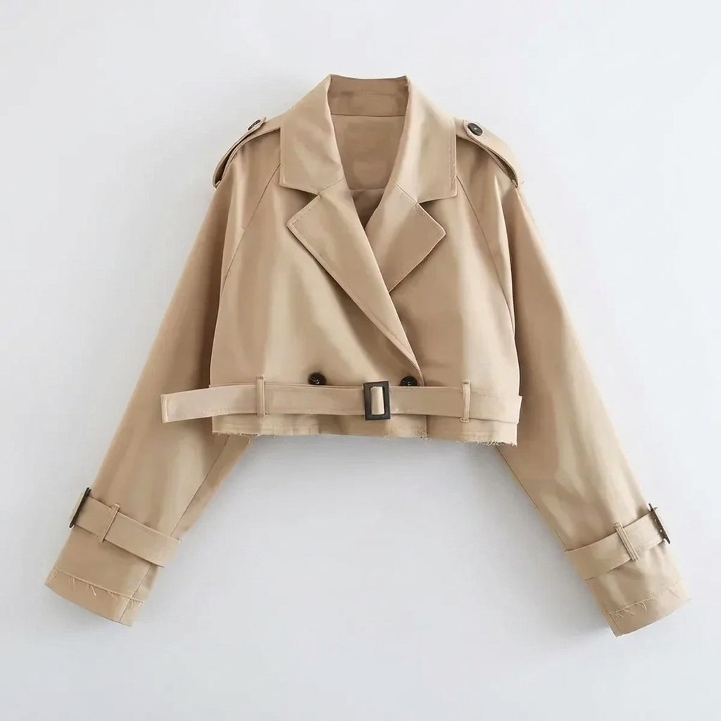 Chic & Stylish: Women's Belted Half Trench Coats