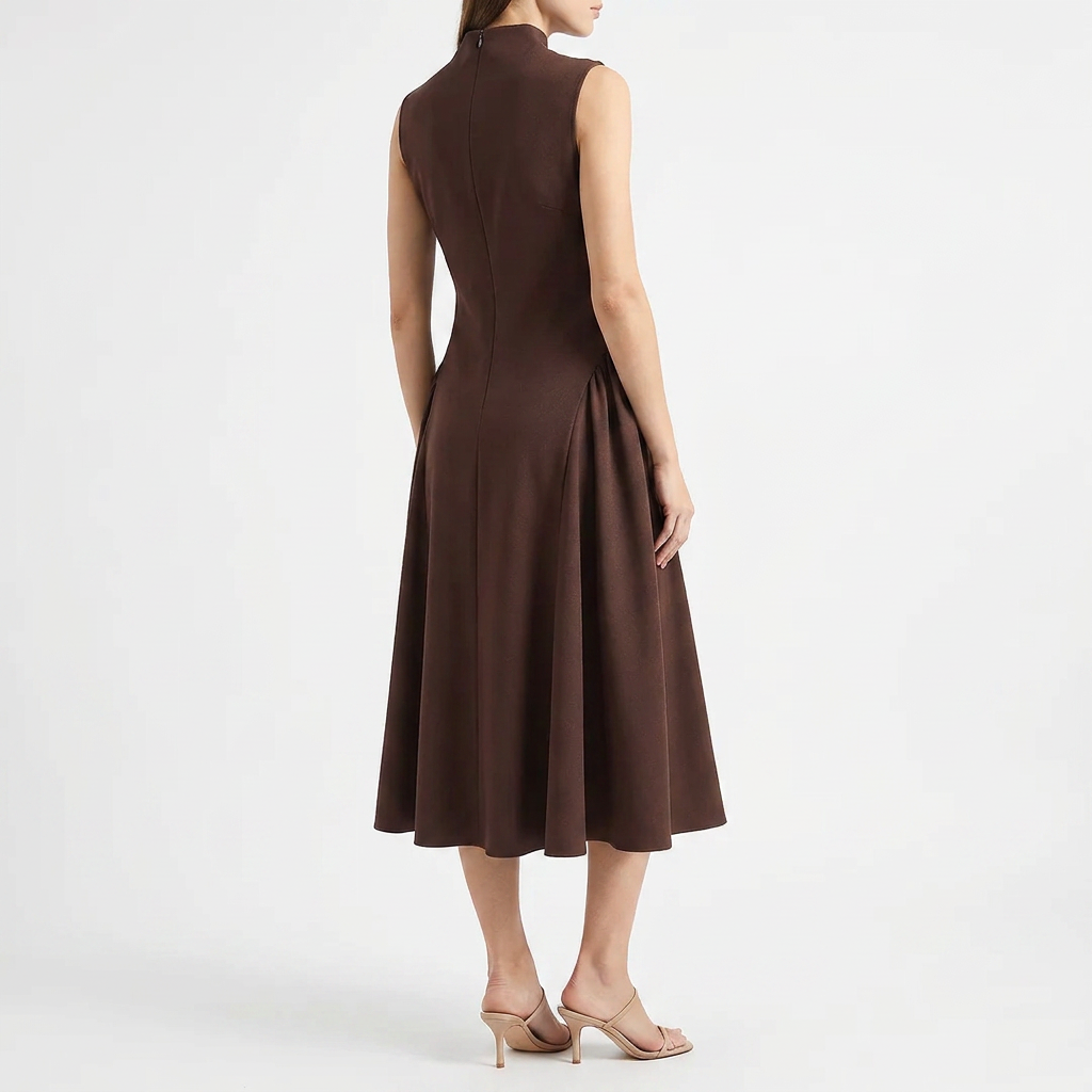 Chic A-Line Dress with Asymmetrical Neckline