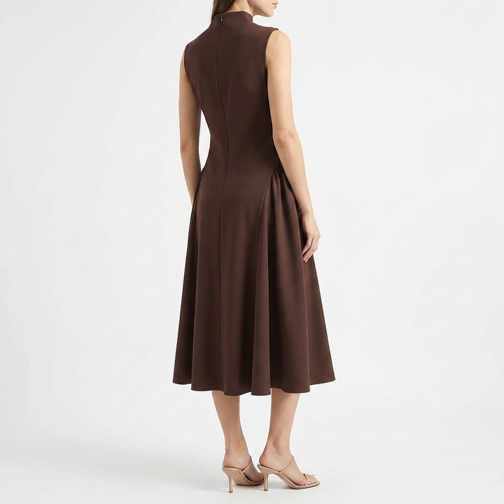 Chic A-Line Dress with Asymmetrical Neckline