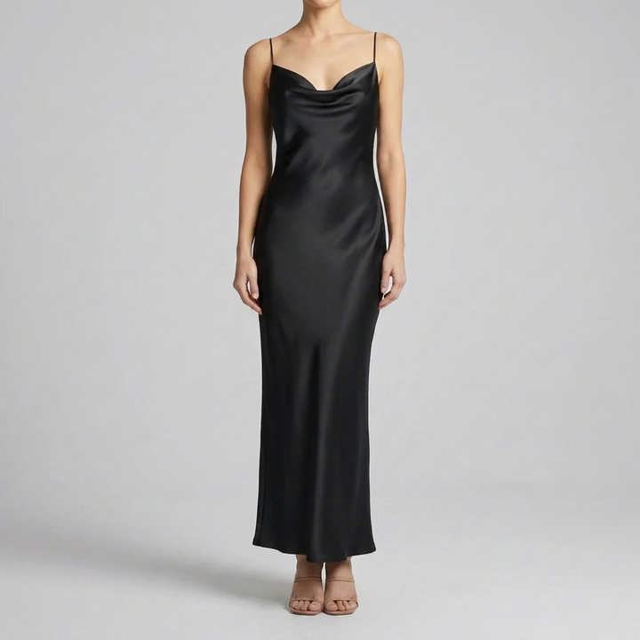 Elegant Satin Dress with Adjustable Straps