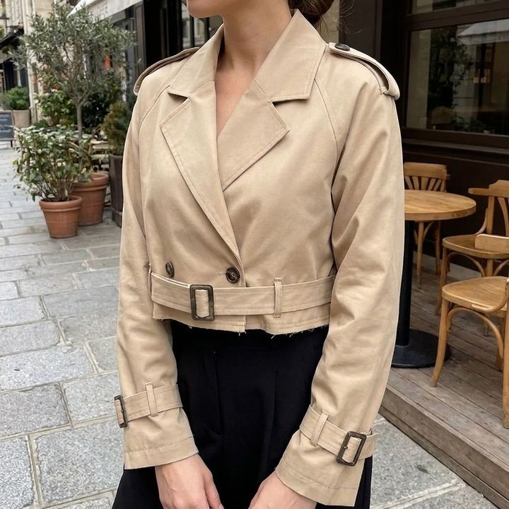 Chic & Stylish: Women's Belted Half Trench Coats