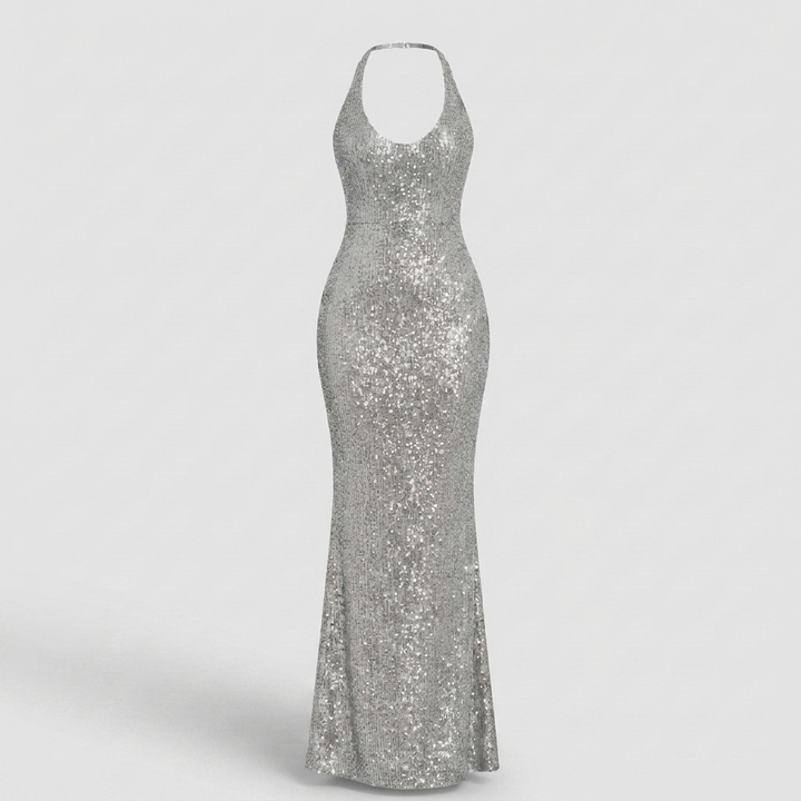 Deep V-Neck Sequin Dress for Special Occasions