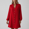 Trendy Short Dress – Button Front & Statement Sleeves