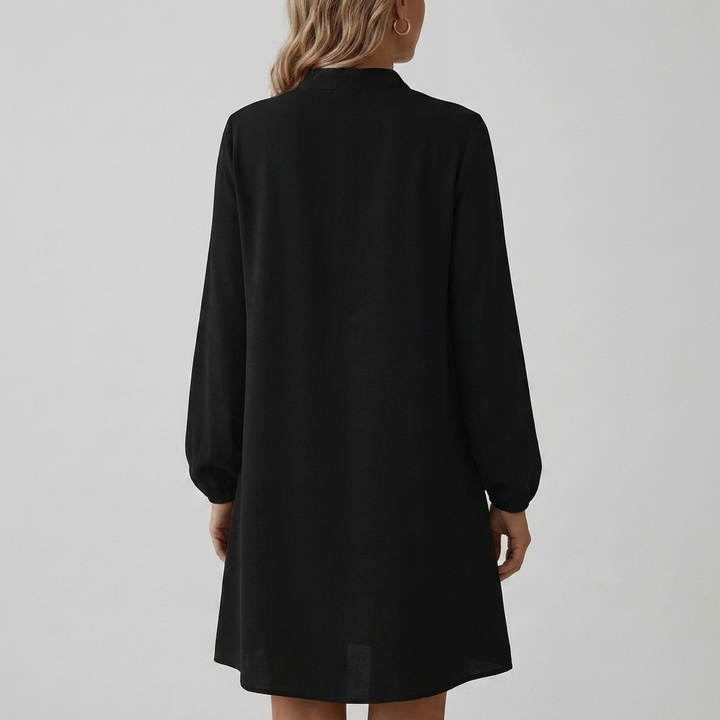 Trendy Short Dress – Button Front & Statement Sleeves