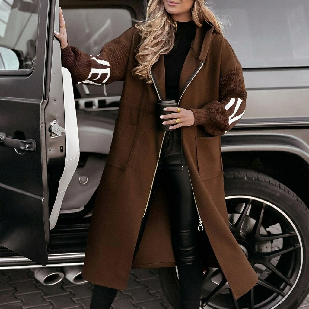 Women’s Stylish Patchwork Coat for Fall & Winter