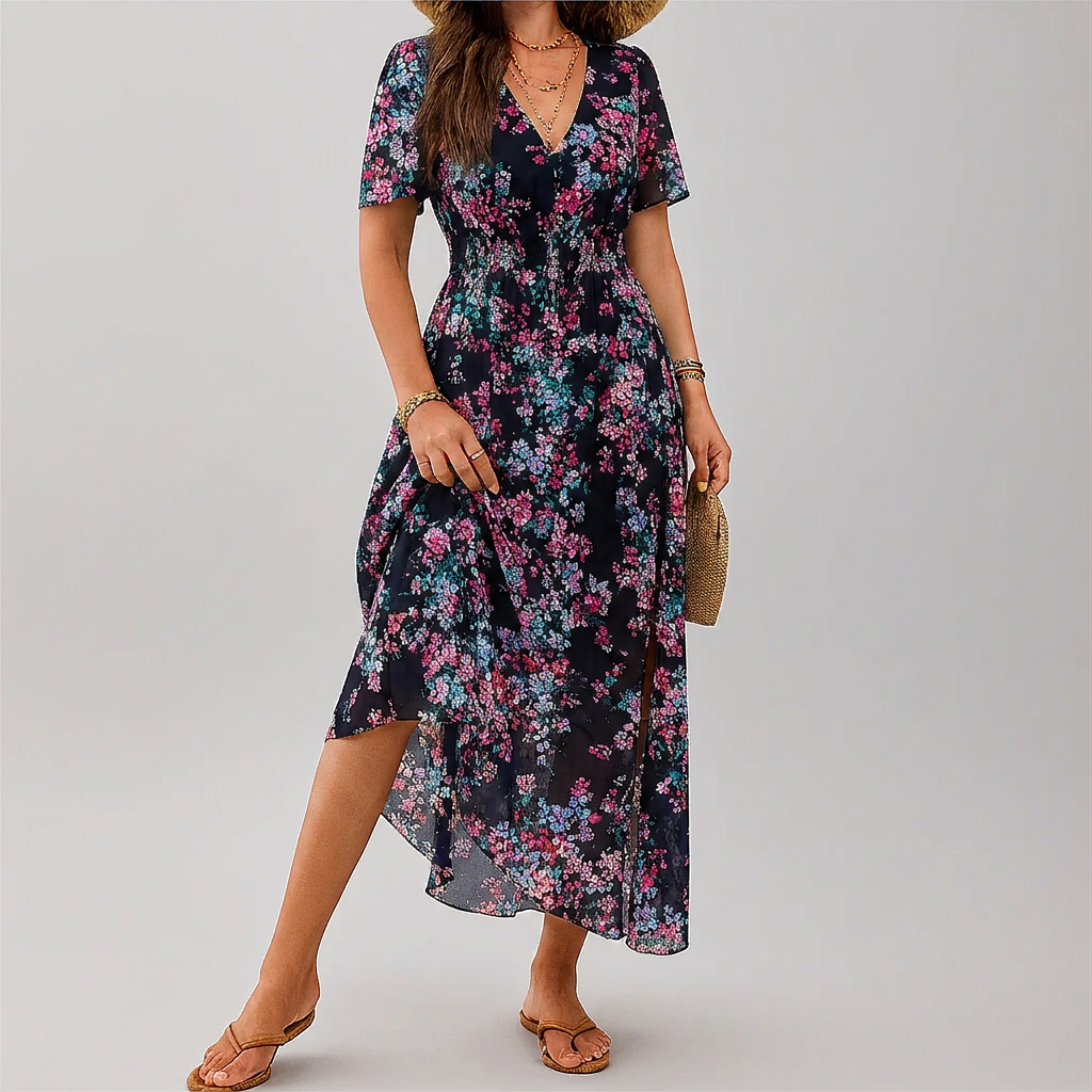 Chic Midi Dress – Floral