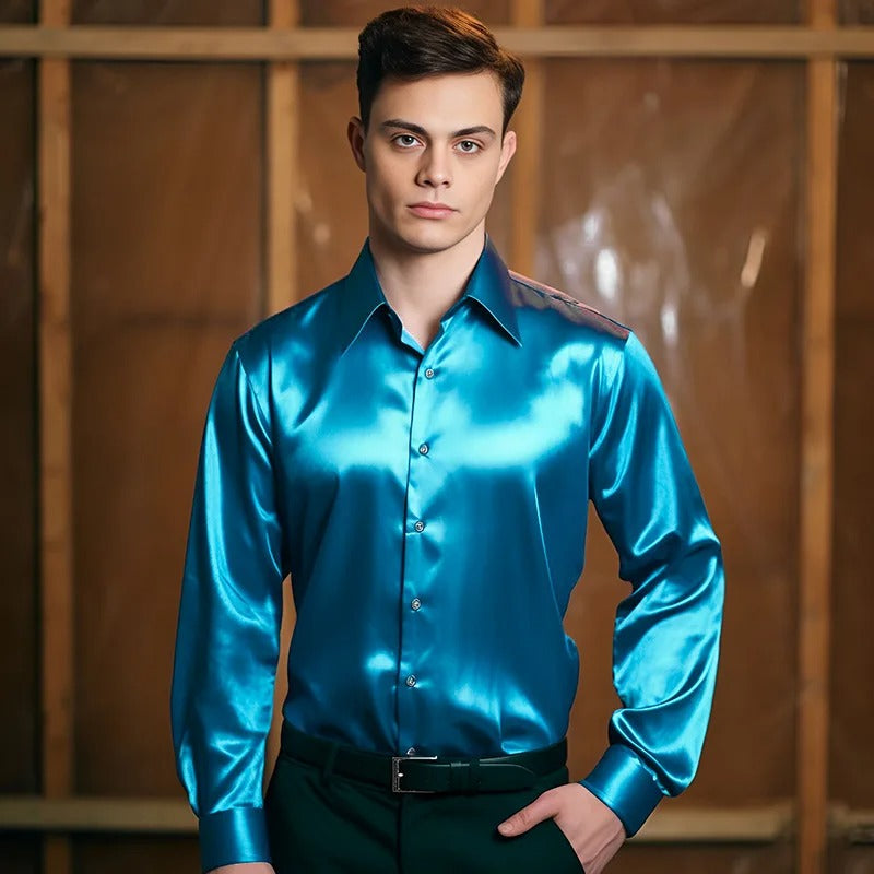 Men's Shiny Business-Style Shirt